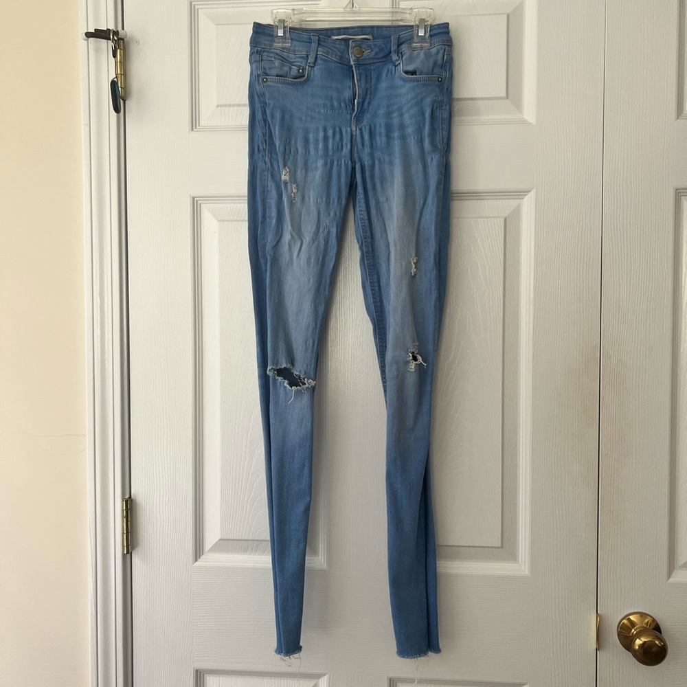Zara light blue skinny jeans